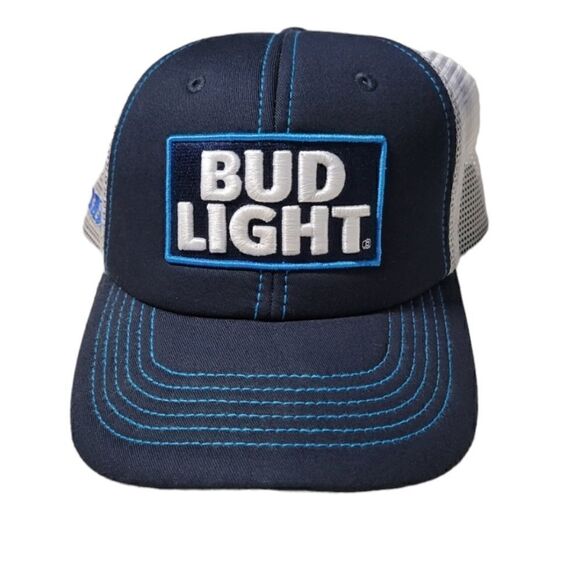 Bud✨Light Navy and White Bartender Engraved Hat - Picture 1 of 7